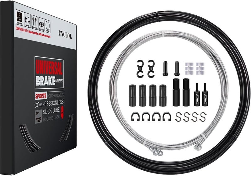 CNCLOL CNC Universal Bike Brake Cable Kit,Bicycle Brake Cable Set with Stainless Steel Wire Cutter-Front and Rear Brake Cable 2.5m with Oil Housing 3m for Mountain Bike/MTB/BMX/Road Bike. - Image 1